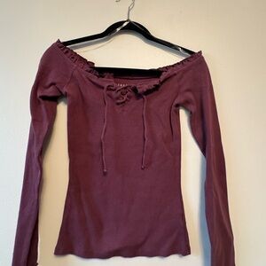 Aeropostale Off-Shoulder Long Sleeve Top